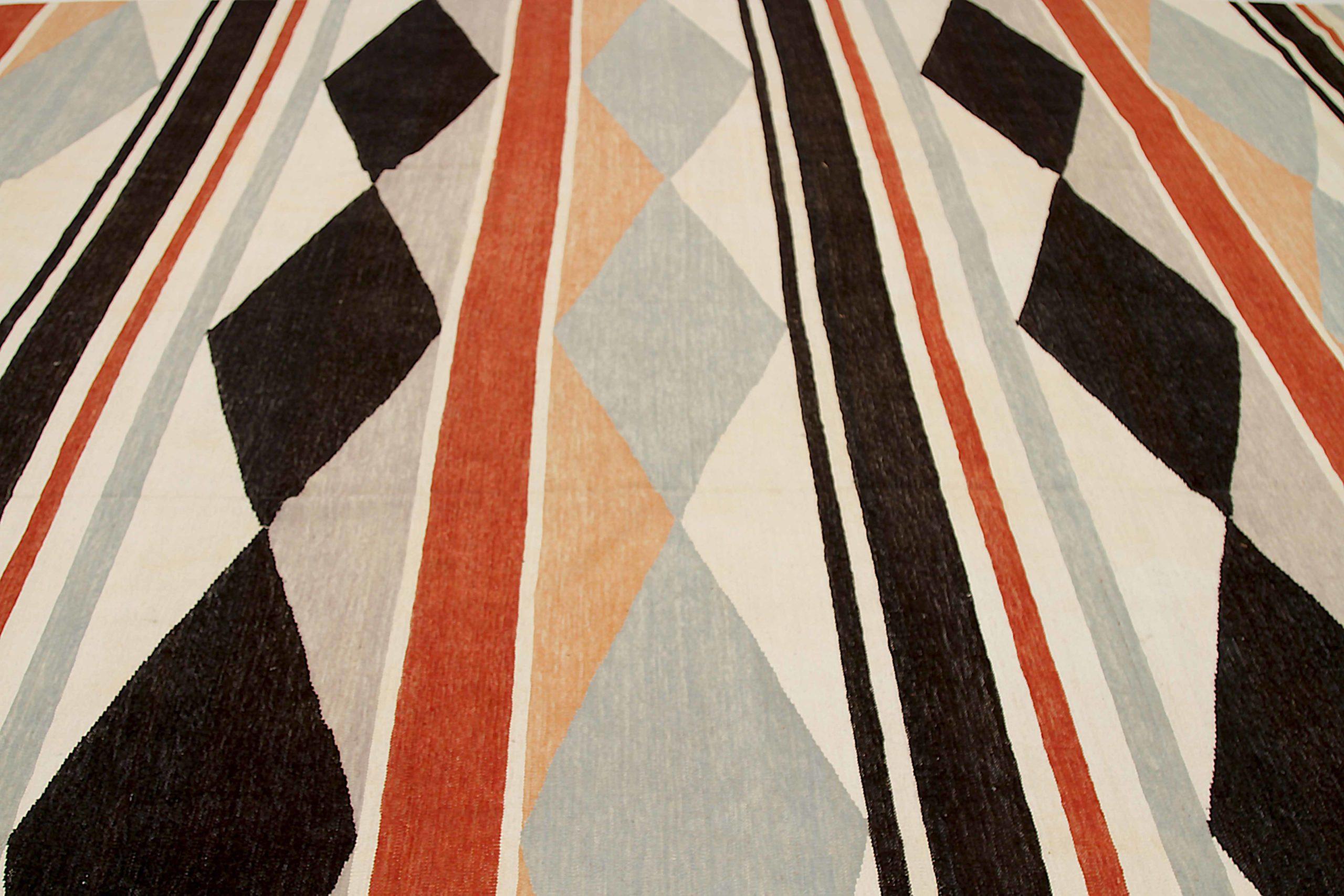 Tribal Rug & Kilim Afghanistan Circa 1990 - Laine Brown Gray Orange Red - 92085 en vente