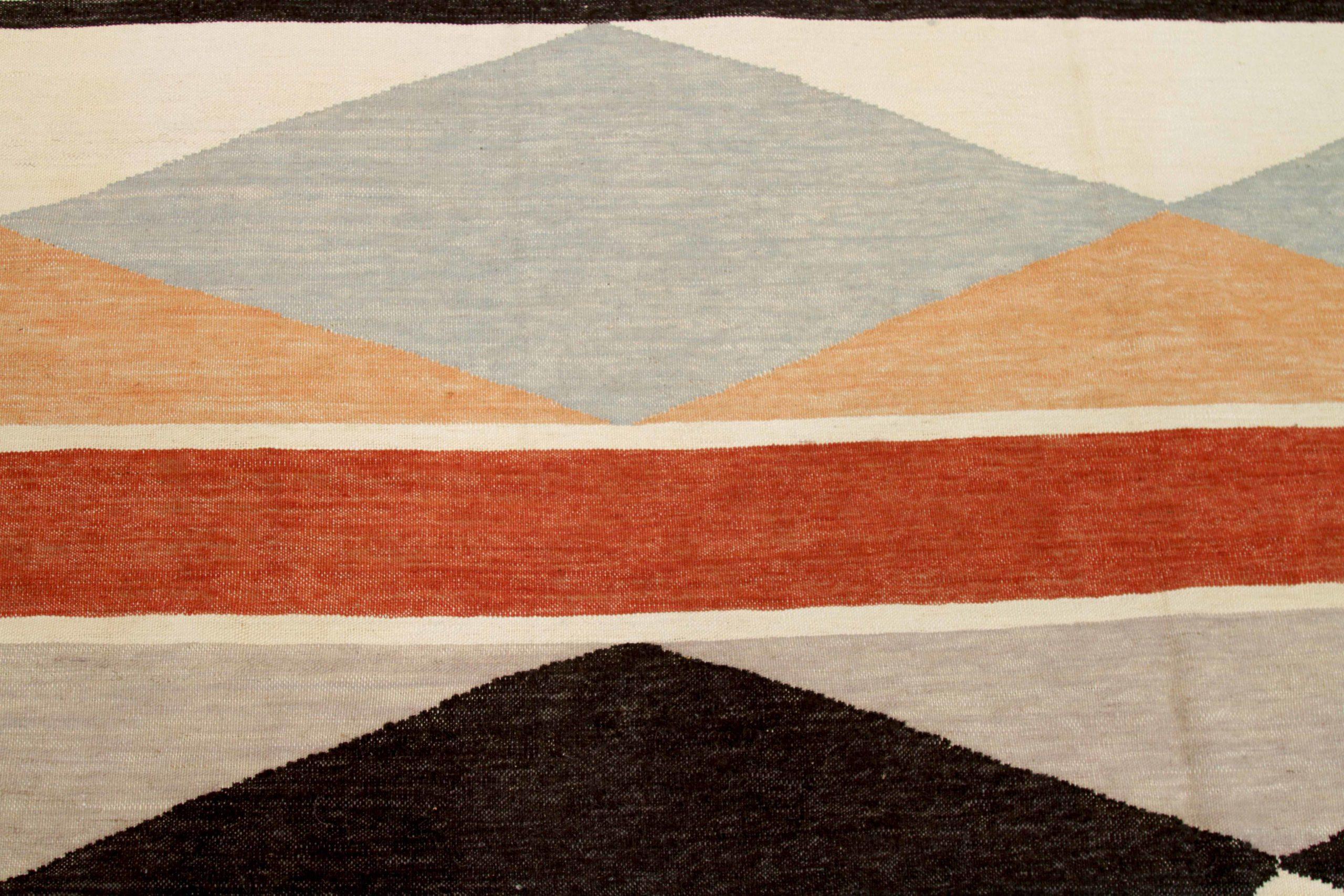 20ième siècle Rug & Kilim Afghanistan Circa 1990 - Laine Brown Gray Orange Red - 92085 en vente
