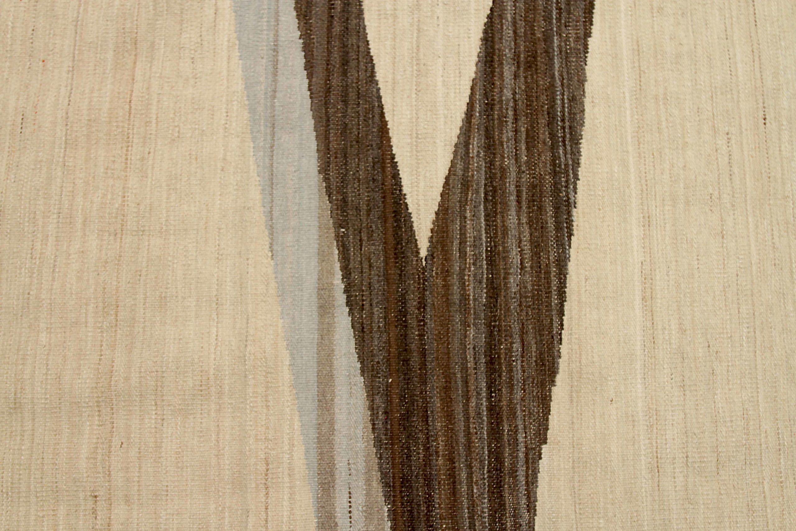 Afganistán Alfombras Kilim Circa 1990 - Lana Marrón Marfil Naranja Amarillo - 92091 en Excelente estado para la venta en Dallas, TX