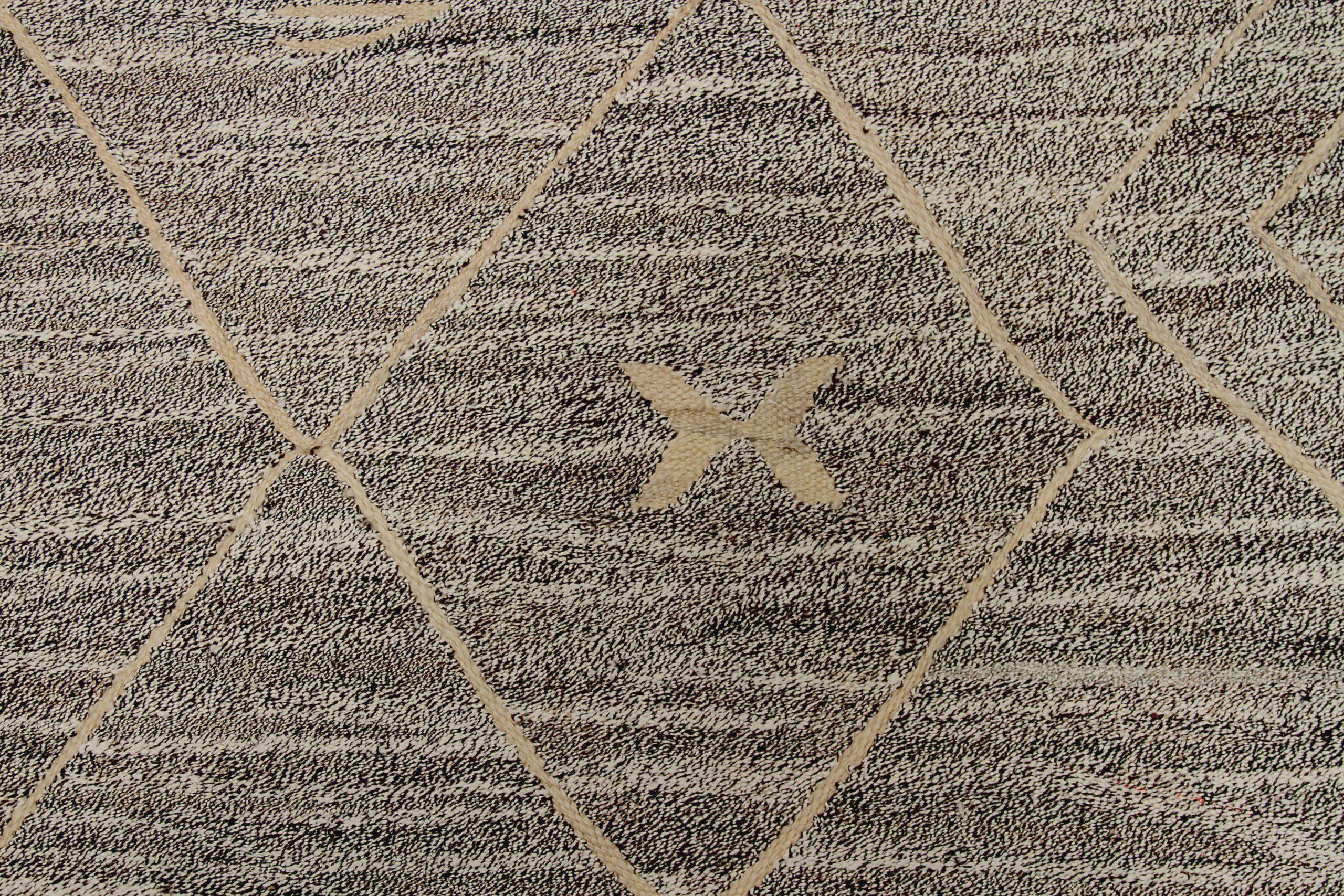 Afghanistan Kilim Area Rugs Circa 1990 - Lana Marrone Giallo Design - 92111 In condizioni ottime in vendita a Dallas, TX