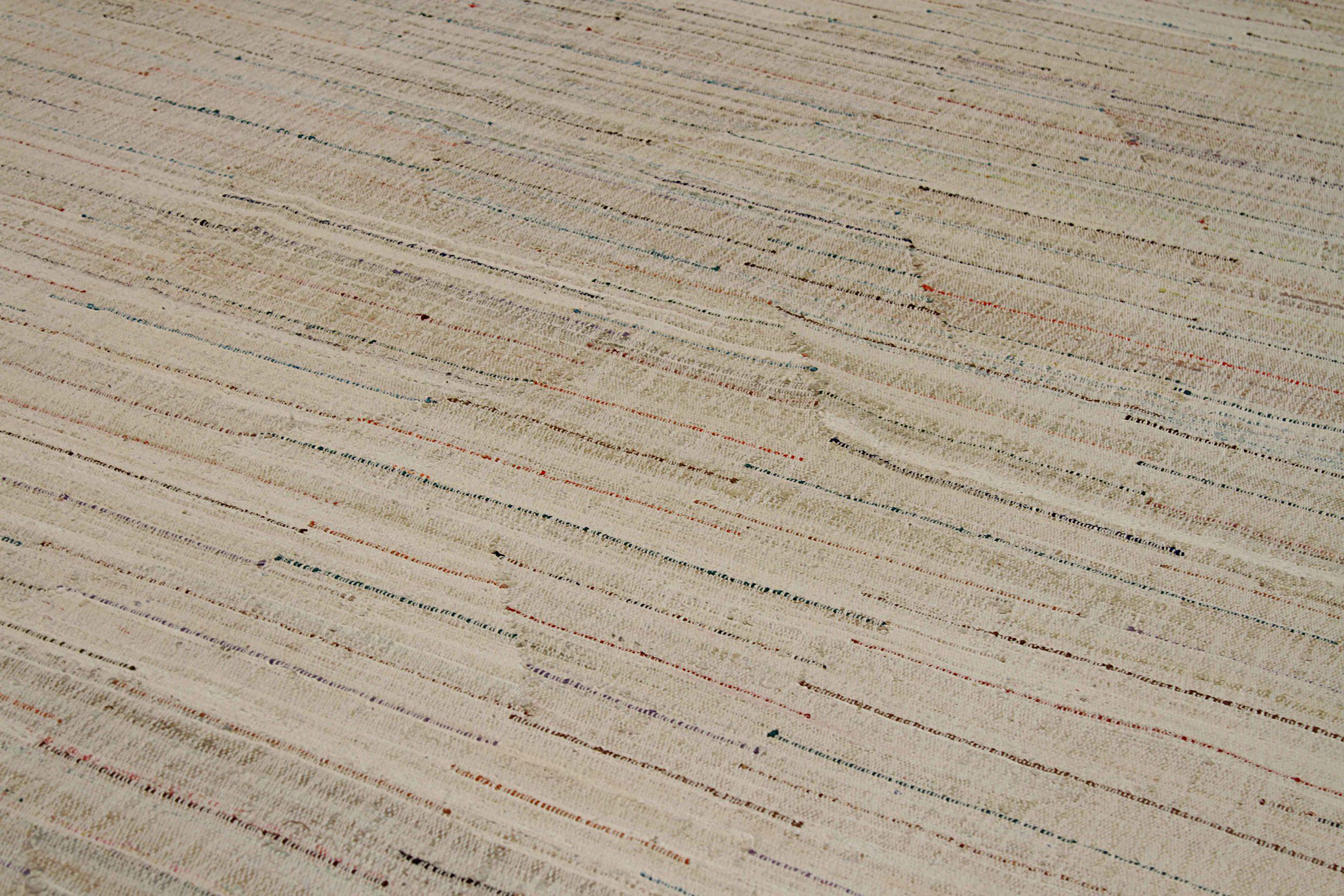 20ième siècle Tapis Kilim d'Afghanistan vers 1990 - Design en laine ivoire - 90017 en vente