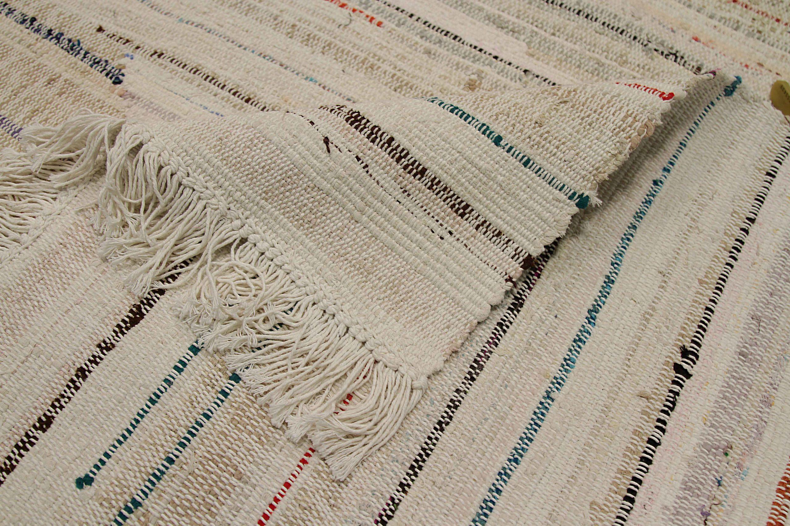 Laine Tapis Kilim d'Afghanistan vers 1990 - Design en laine ivoire - 90017 en vente