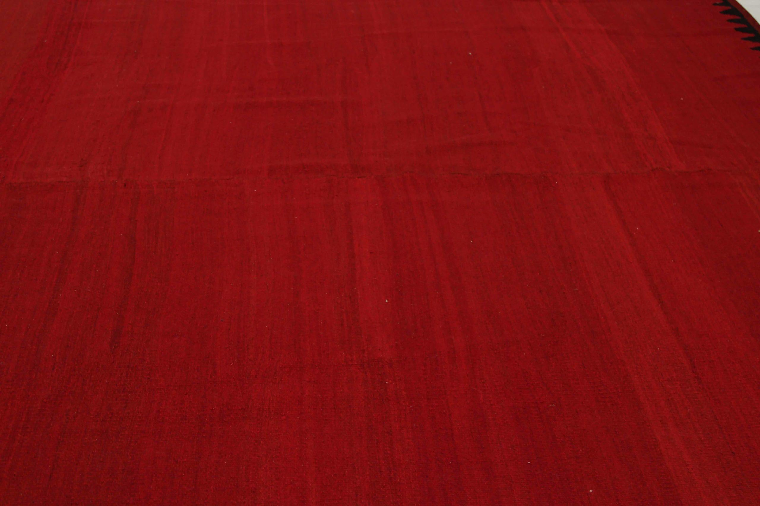Tribal Rug & Kilim Afghanistan - Laine Noir Rouge Design - 88708 en vente