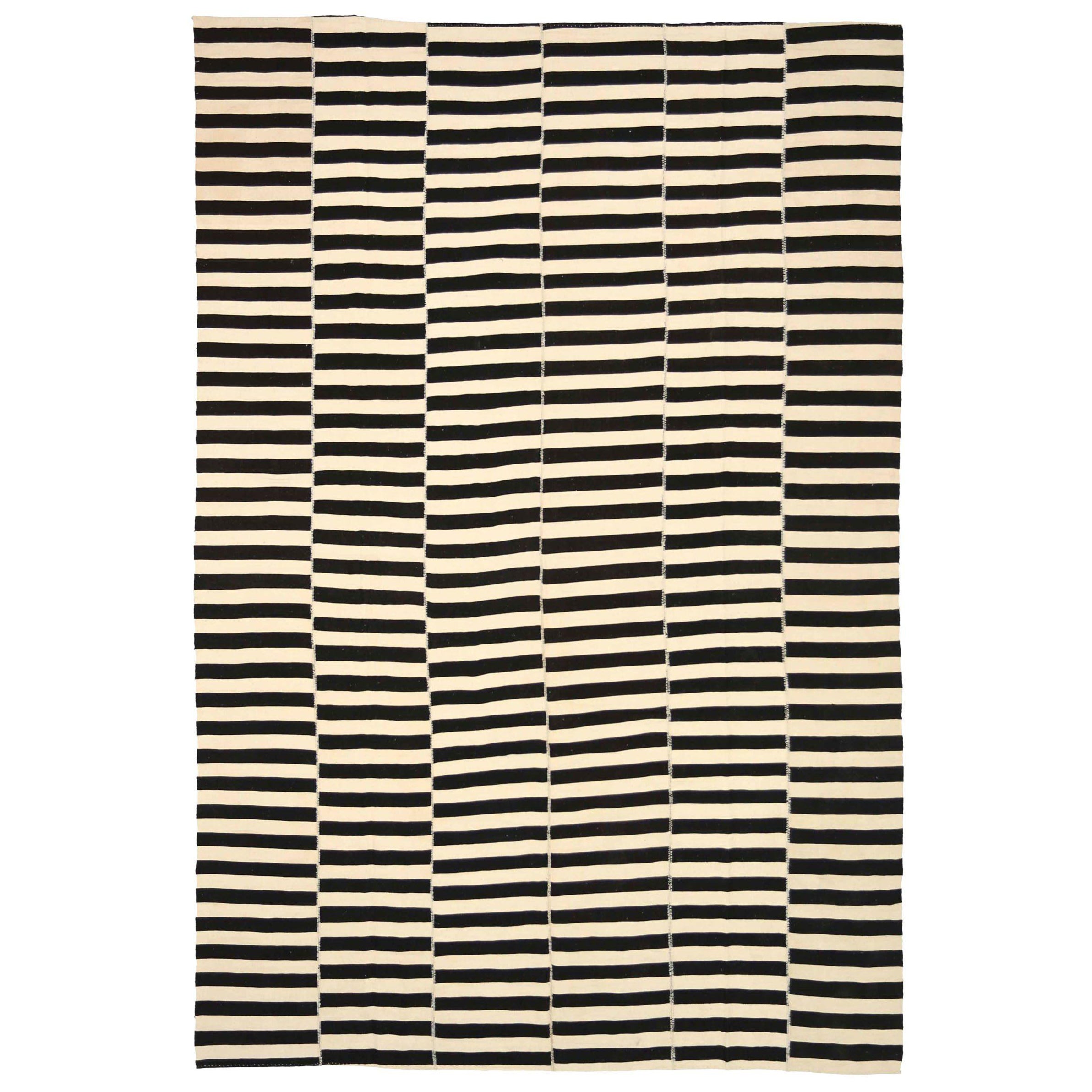 Afghanistan Kilim Area Rugs - Wolle Brown Elfenbein Design - 88623