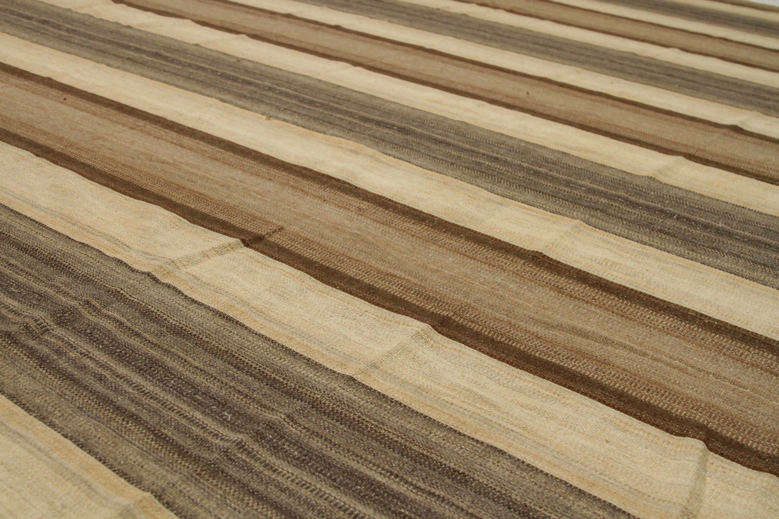 Afghanistan Kilim Teppiche - Wolle Braun Elfenbein Design - 88686 (Stammeskunst) im Angebot