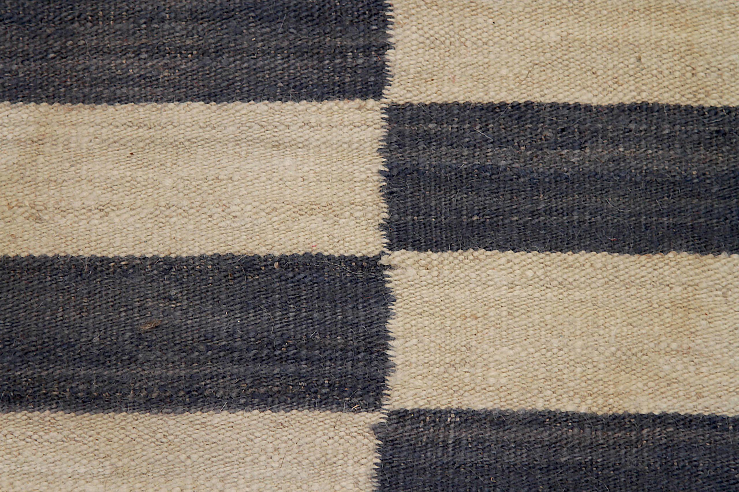 Afghanistan Kilim Area Rugs - Lana Marrone Avorio Design - 92100 In condizioni ottime in vendita a Dallas, TX