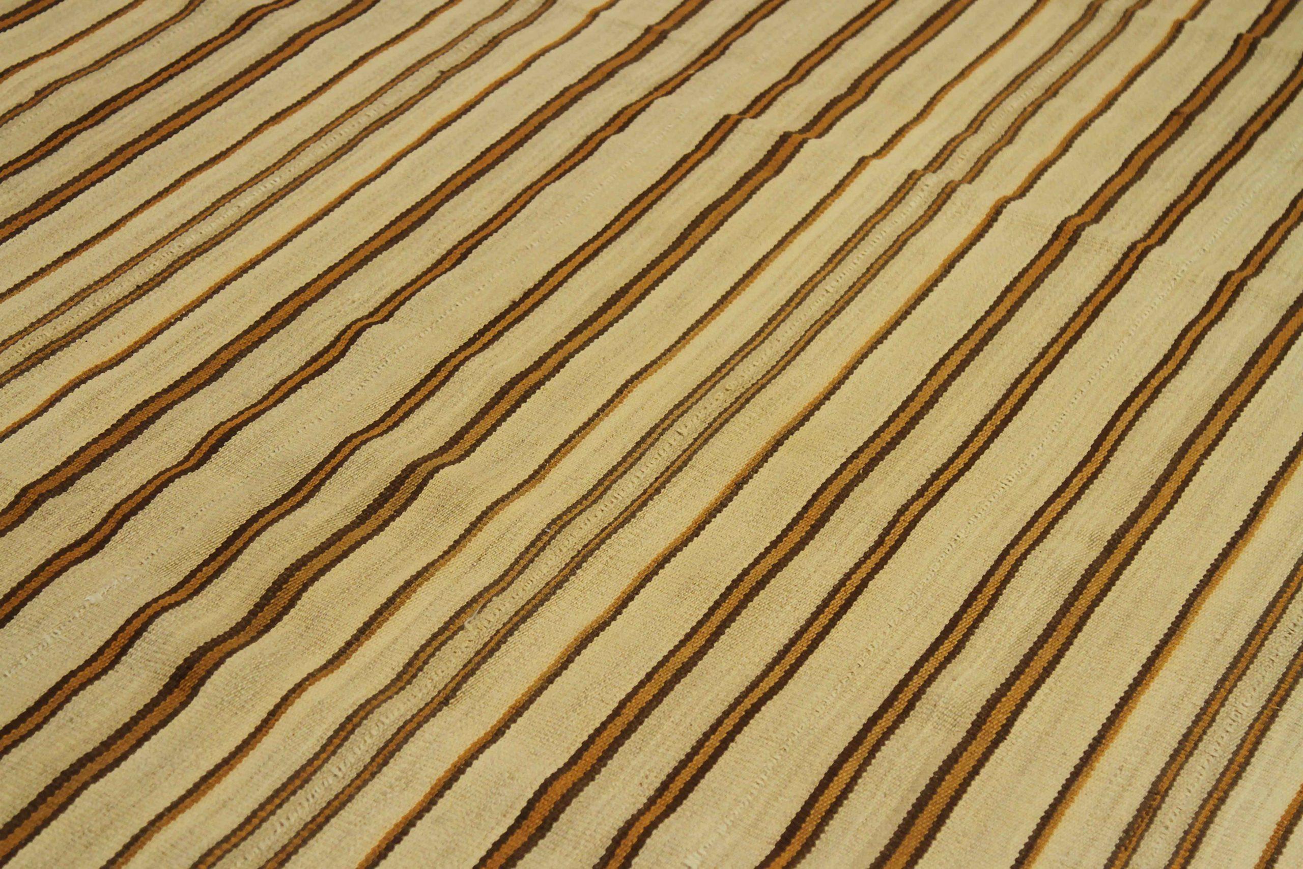 Tribale Tappeti Afghanistan & Kilim - Lana Marrone Avorio Disegno Giallo - 88620 in vendita