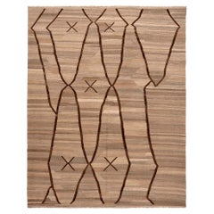 Afghanistan Kilim Area Rugs - Wool Brown Taupe Design - 96403