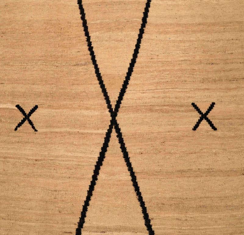 Afghanistan Kilim Area Rugs - Wolle Elfenbein Design - 96373 (Stammeskunst) im Angebot