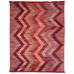 Afghanistan Kelim Over Size Teppich Circa 1990 - Wolle Orange Rosa Rot Design - 90012