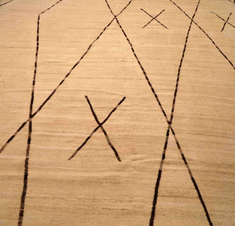 Afghanistan Kilim Over Size Teppich - Wolle Elfenbein Design - 96341 (Stammeskunst) im Angebot