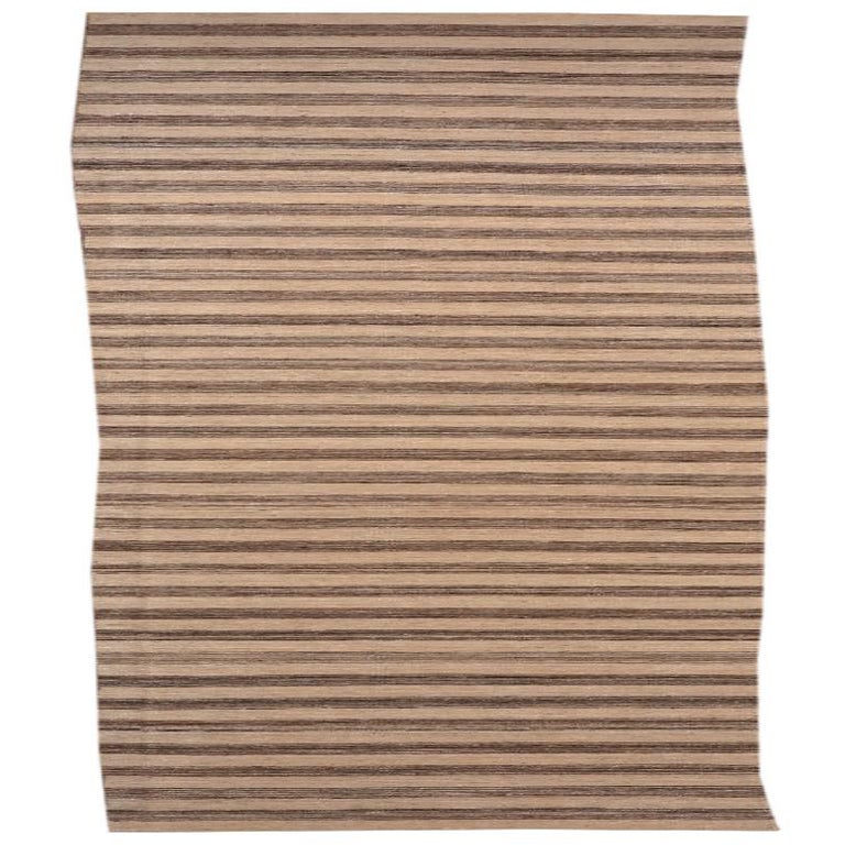 Afghanistan Kilim Läufer Teppich - Wolle Braun Elfenbein Design - 92105