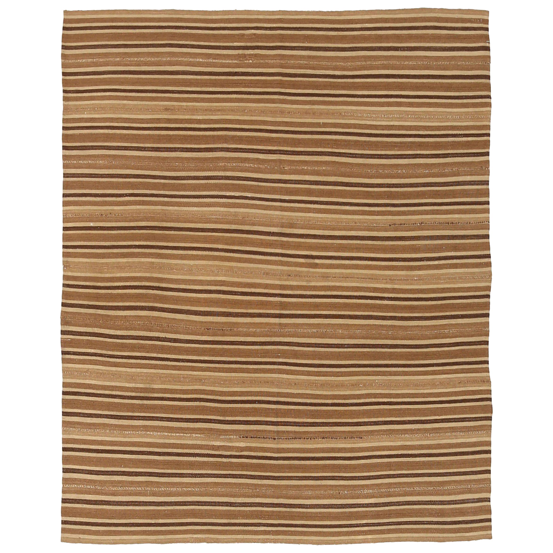 Tappeto Afghanistan Kilim Small - Lana Marrone Avorio Design - 88725