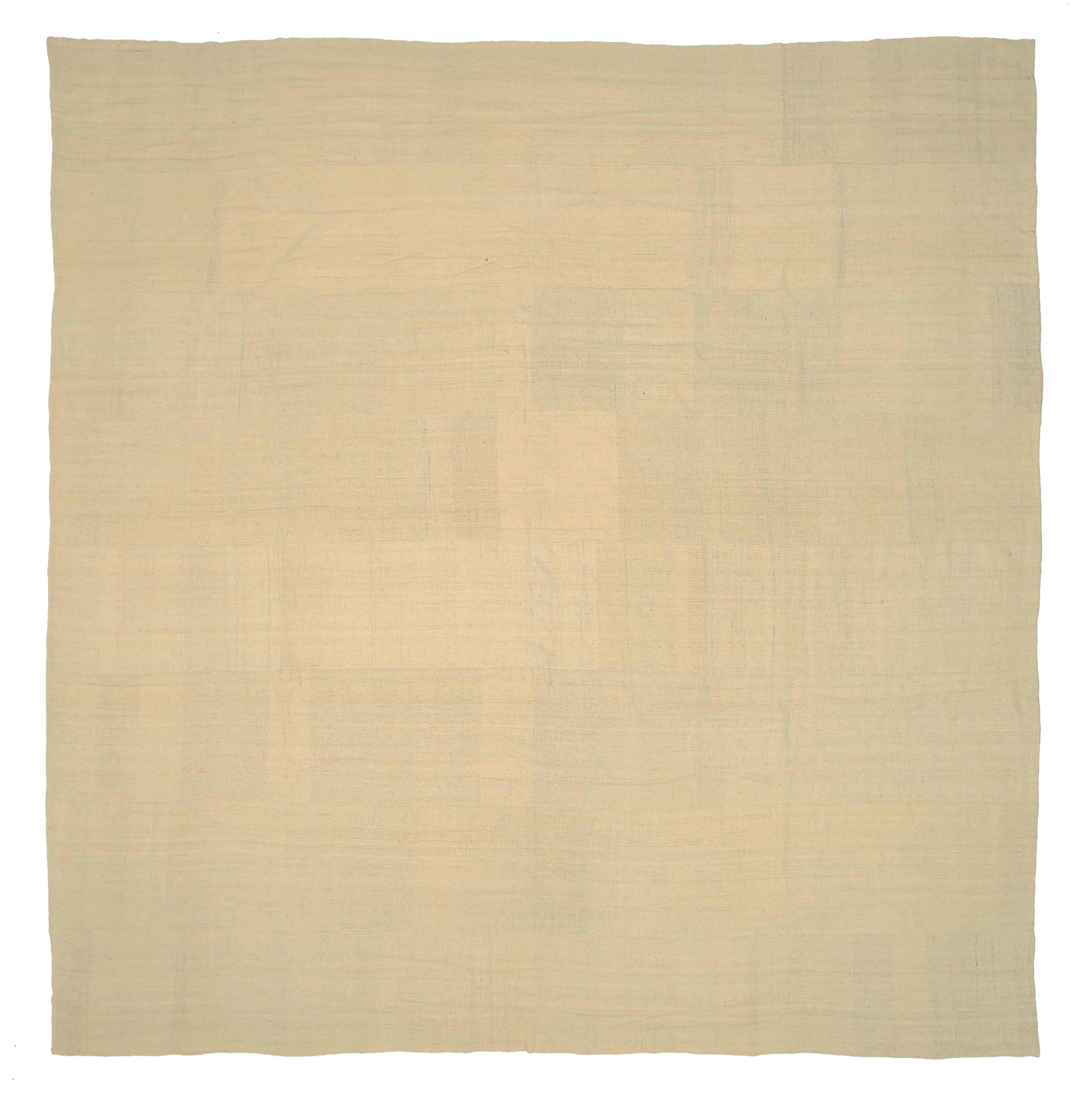 Afghanistan Kilim Square Area Rugs Circa 1990 - Wool Ivory Design - 88739 For Sale