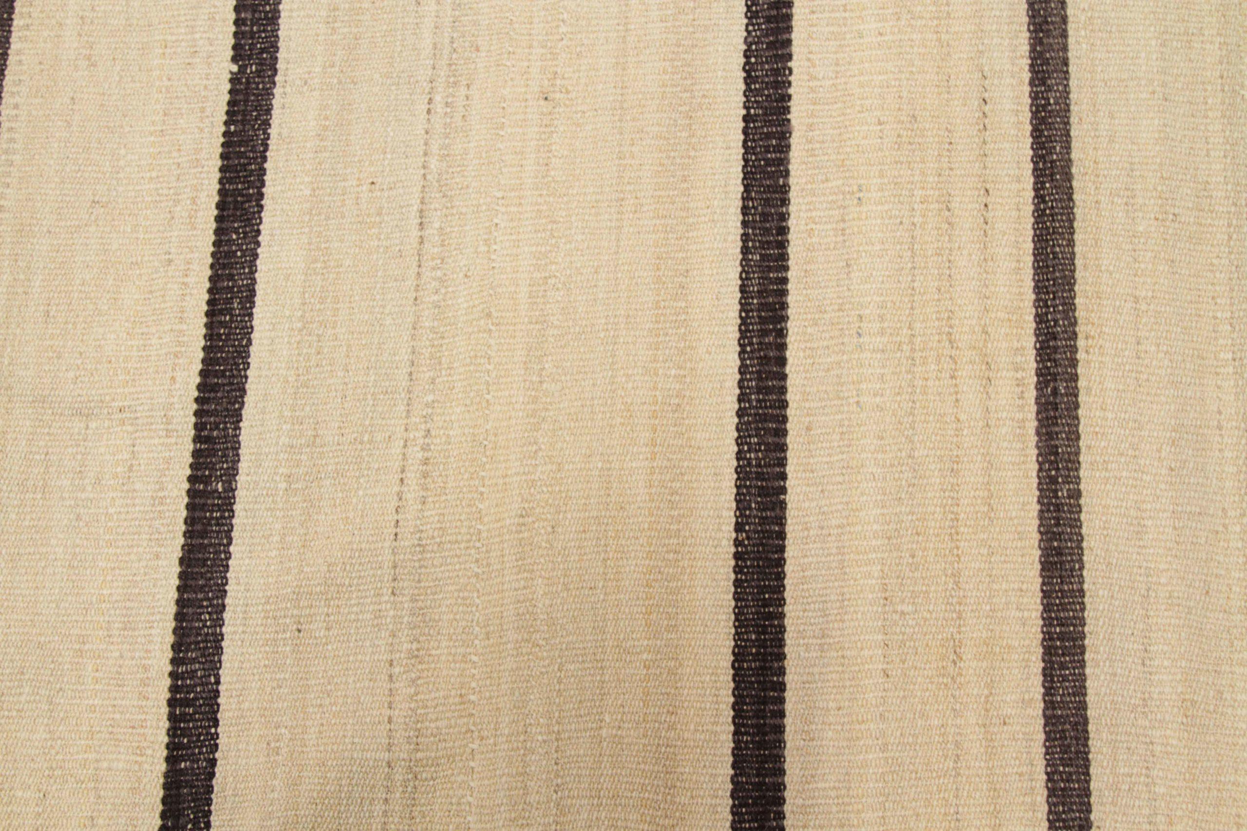 Tappeti quadrati Kilim dell'Afghanistan - Disegno in lana marrone avorio - 88409 In condizioni ottime in vendita a Dallas, TX