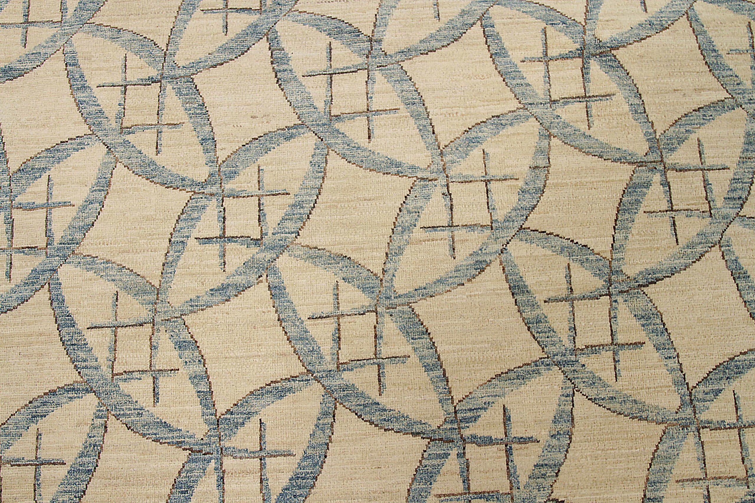 Afghanistan Moderne Teppiche Circa 1990 - Wolle Grau Elfenbein Design - 92437 (Afghanisch) im Angebot