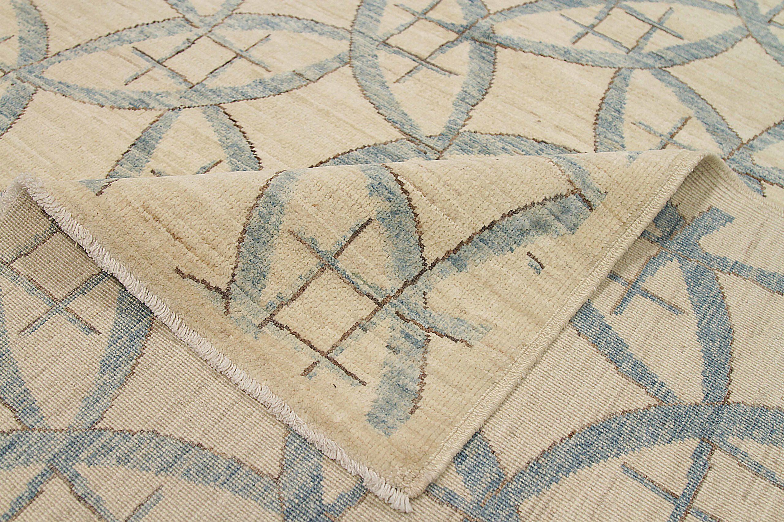 Afghanistan Moderne Teppiche Circa 1990 - Wolle Grau Elfenbein Design - 92437 im Zustand „Hervorragend“ im Angebot in Dallas, TX