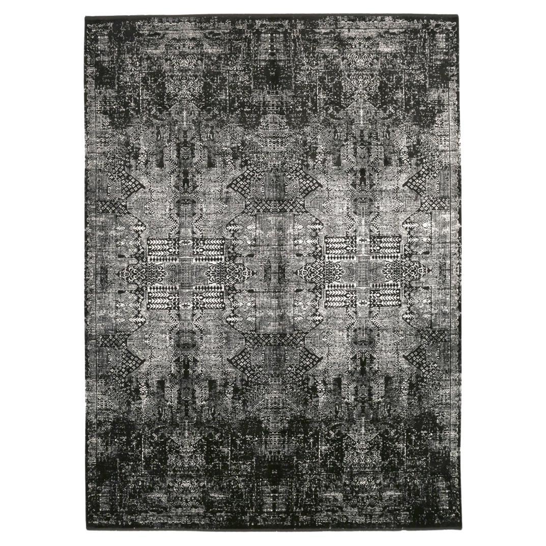 Afghanistan Modern Area Rugs - Wool Black and white Design - 92640