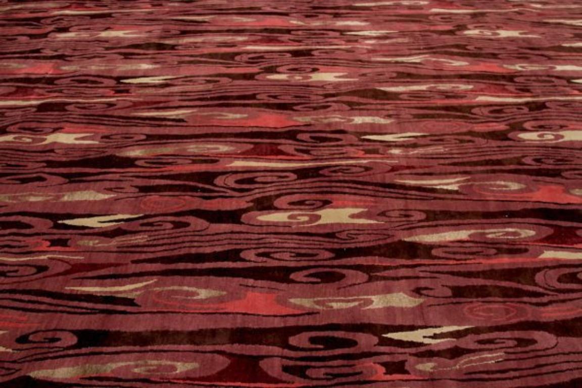 Tribal Afghanistan Modernity Area Rugs - Wool Brown Ivory Pink Red - 92058 en vente