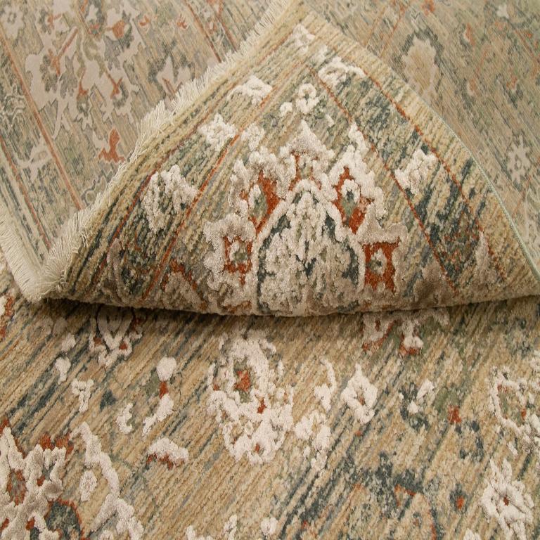 Afghanistan Moderne Afghanistan-Teppiche - Wolle Elfenbein Taupe Design - 92666 im Zustand „Hervorragend“ im Angebot in Dallas, TX