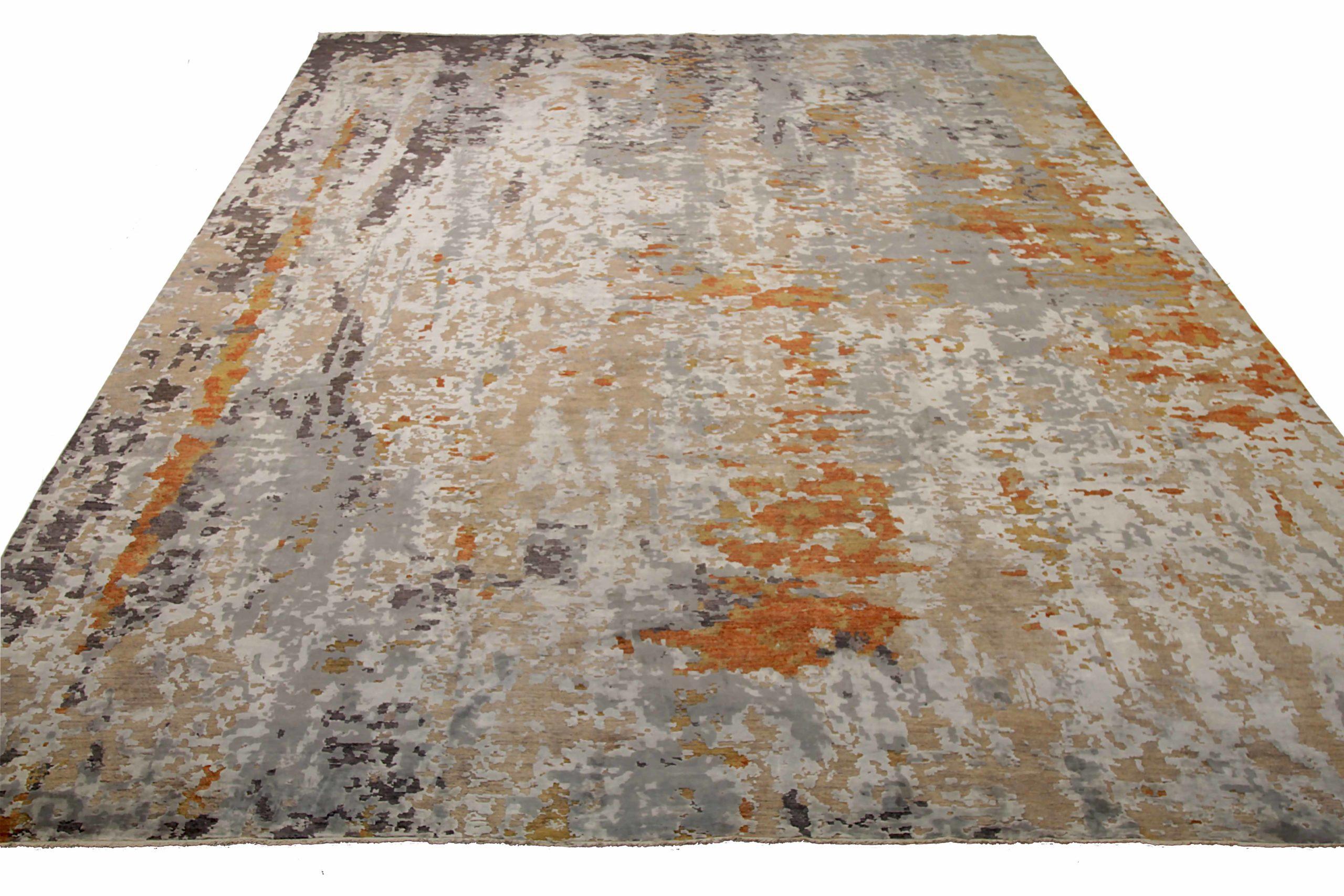 Discover the elegance of Afghanistan Modern featuring Over Size Rug in Circa 1990. Designed with Wool and BrownGrayIvoryOrangeYellow, this exclusive design is perfect for enhancing your space.