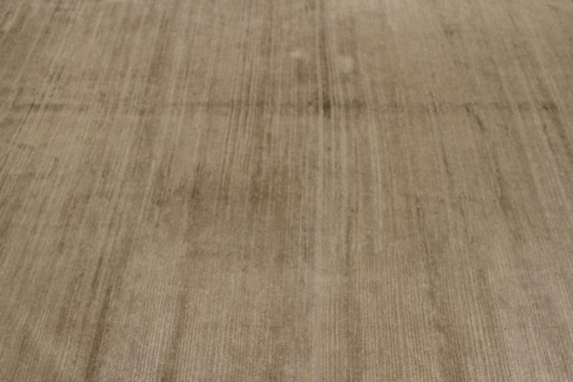 Tribal Afghanistan Modern Square Area Rugs - Wool Brown Taupe Design - 92061 For Sale