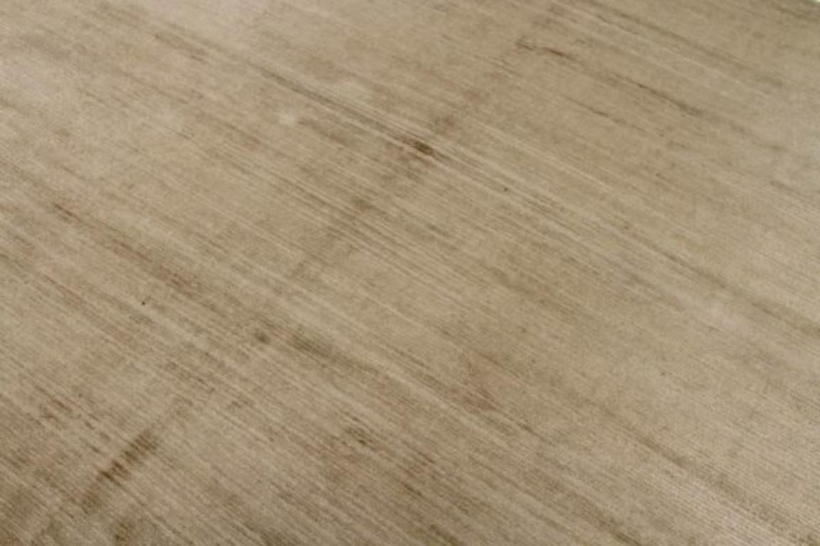 Hand-Knotted Afghanistan Modern Square Area Rugs - Wool Brown Taupe Design - 92061 For Sale