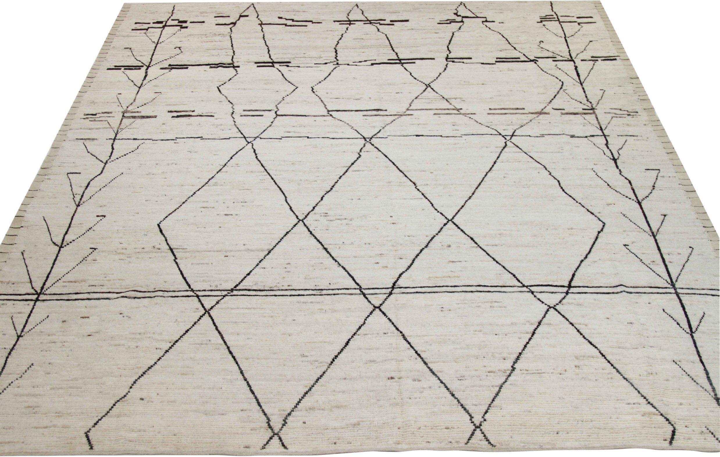 Discover the elegance of Afghanistan Moroccan featuring Area Rugs in Circa 1990. Designed with Wool and Black and white, this exclusive design is perfect for enhancing your space.