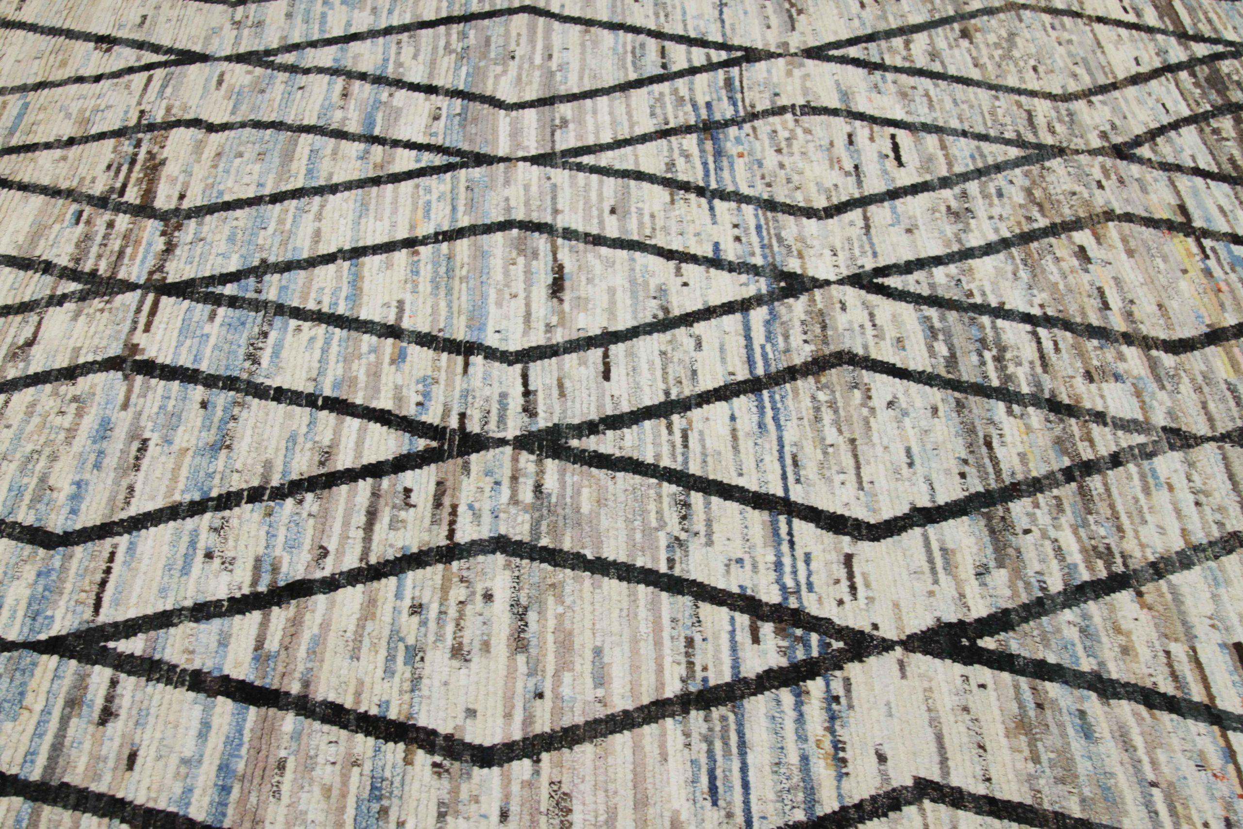 Afganistán Alfombras Marroquíes Circa 1990 - Lana Negro Azul Marfil Diseño - 89849 Afgano en venta