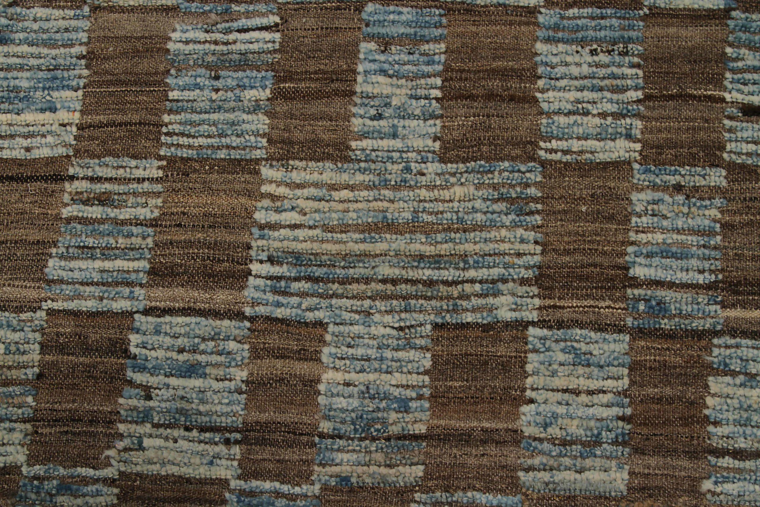 XX secolo Tappeti marocchini Afghanistan Circa 1990 - Lana Blu Marrone Grigio Design - 90507 in vendita