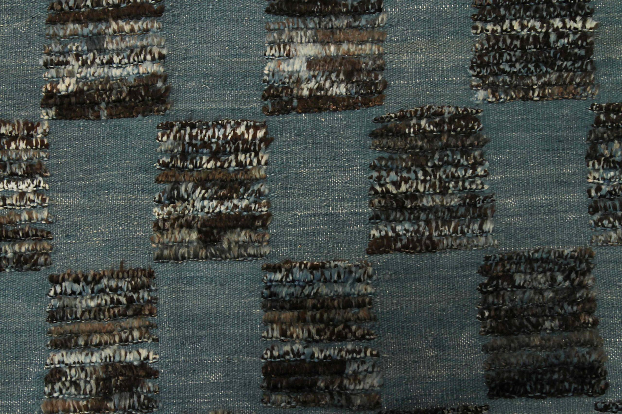 XX secolo Tappeti marocchini Afghanistan Circa 1990 - Lana Blu Marrone Avorio Design - 90494 in vendita