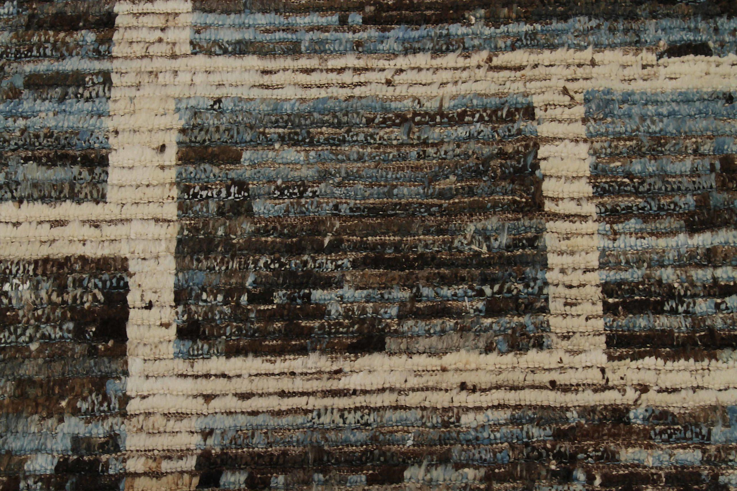 XX secolo Tappeti marocchini Afghanistan Circa 1990 - Lana Blu Marrone Avorio Design - 90545 in vendita