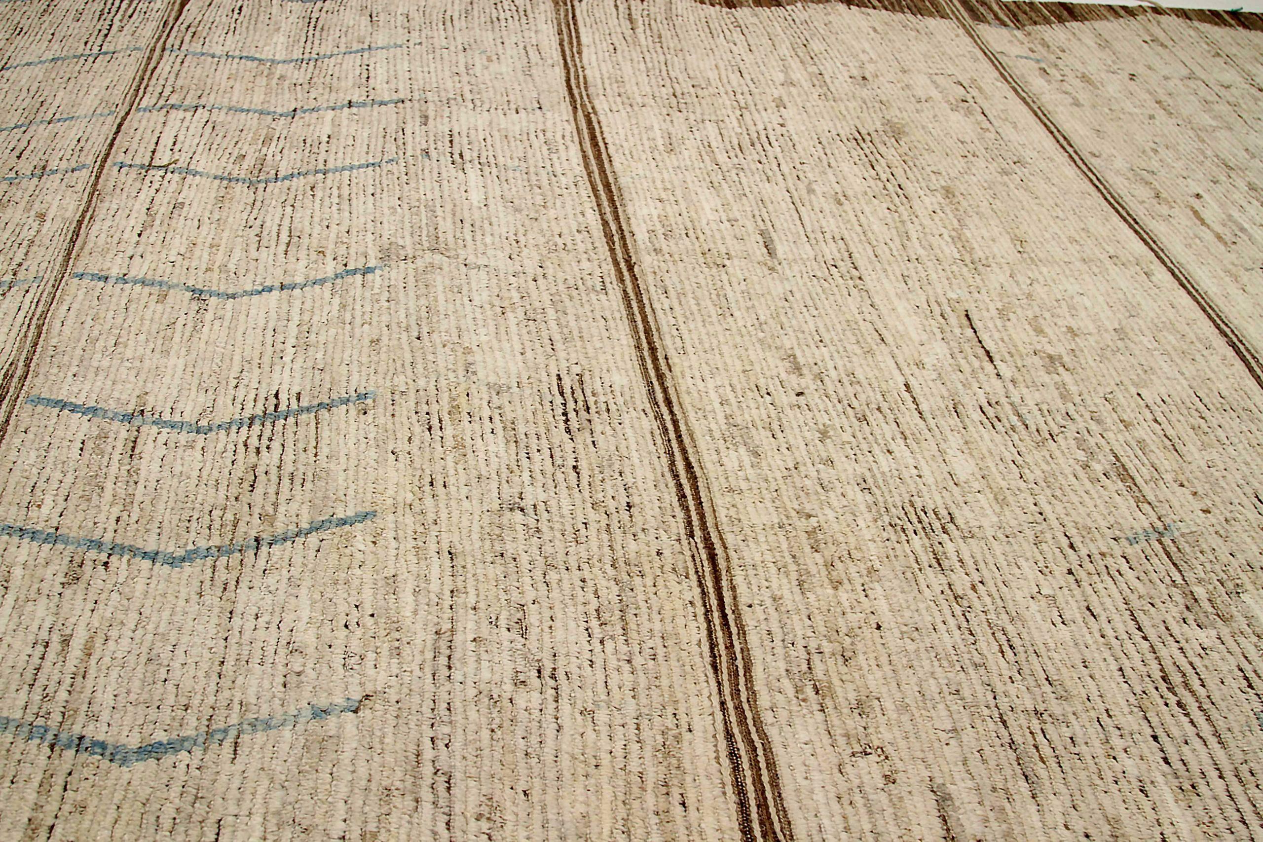 Afghano Tappeti marocchini Afghanistan Circa 1990 - Lana Blu Marrone Avorio Design - 90571 in vendita