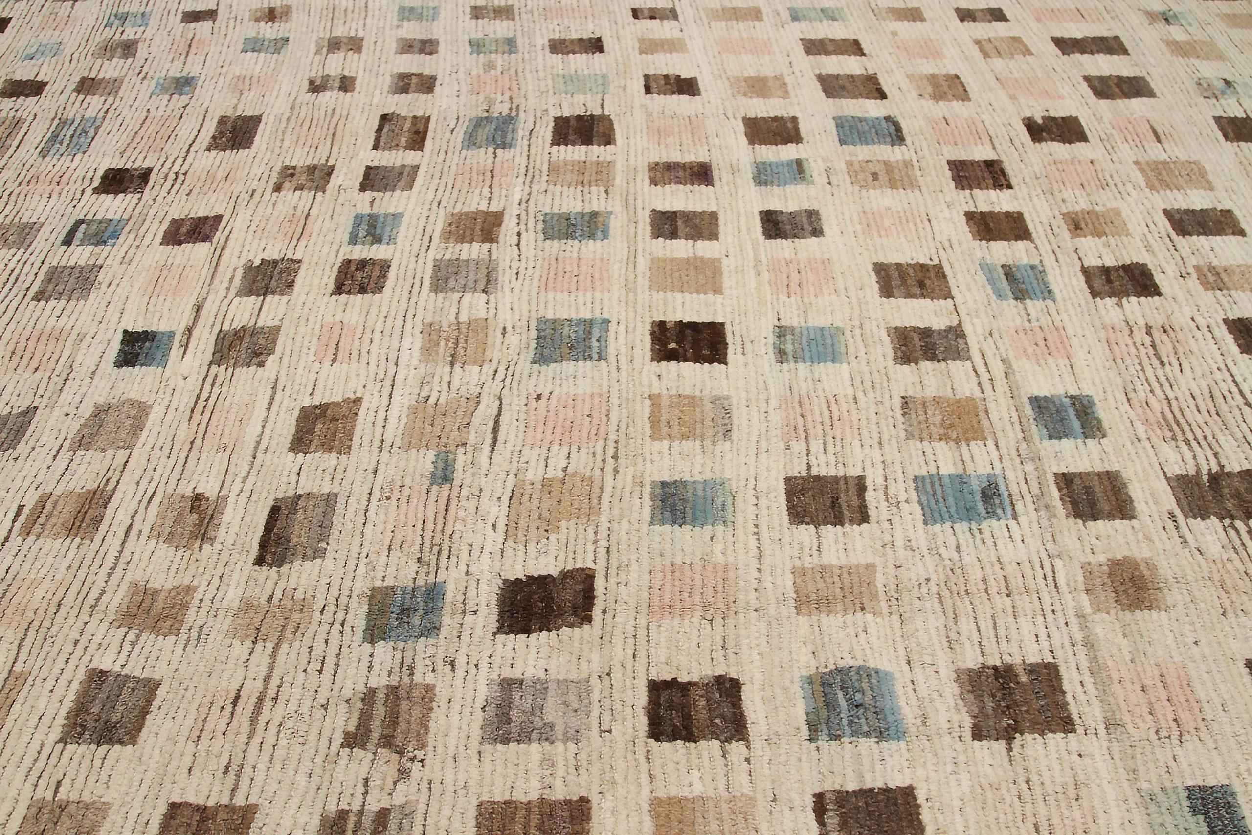 Tribale Tappeti marocchini Afghanistan Circa 1990 - Lana Blu Marrone Avorio Rosa - 92255 in vendita