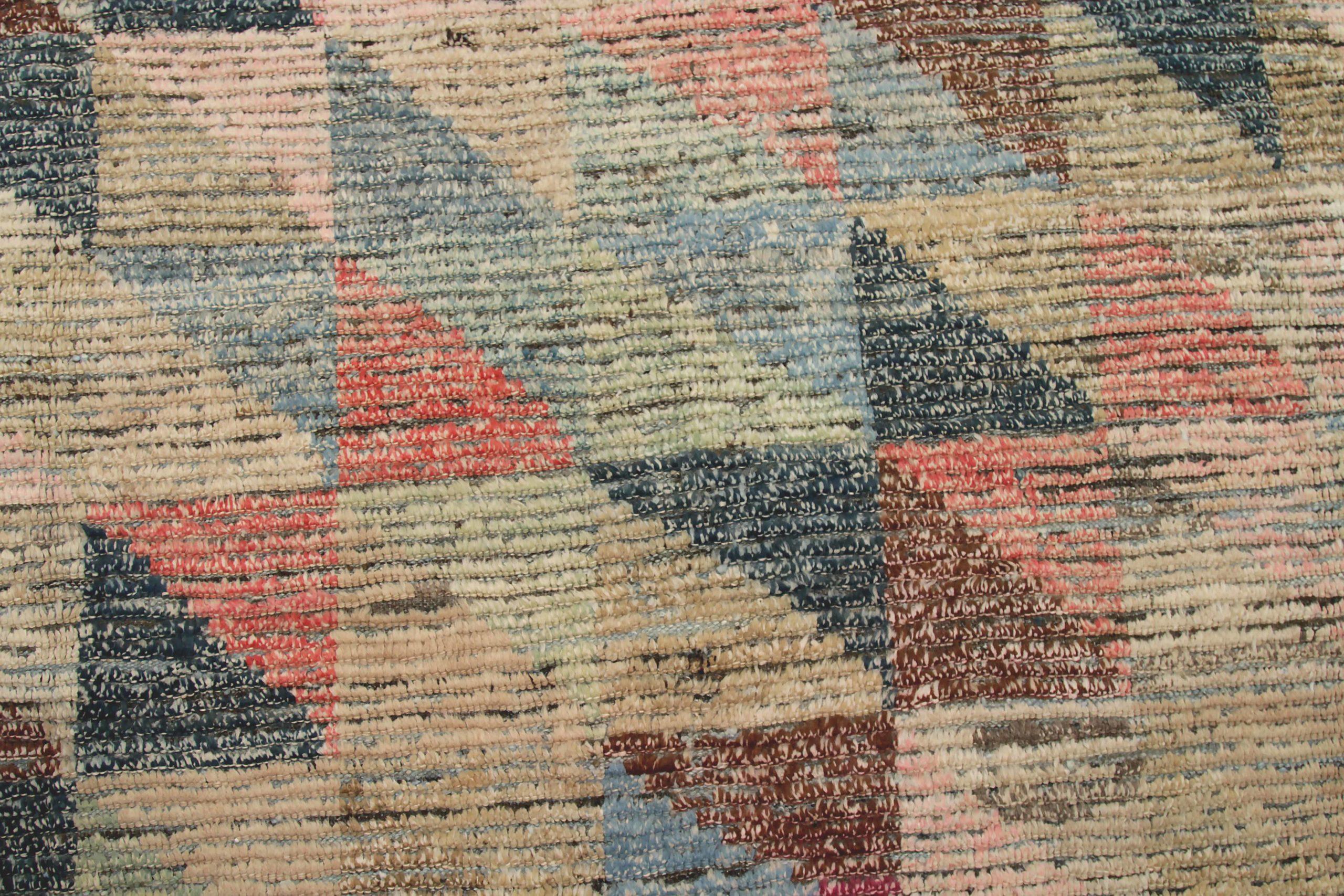 Marokkanische Afghanistan-Teppiche Circa 1990 - Wolle Blau Grün Rosa Rot - 92171 im Zustand „Hervorragend“ im Angebot in Dallas, TX