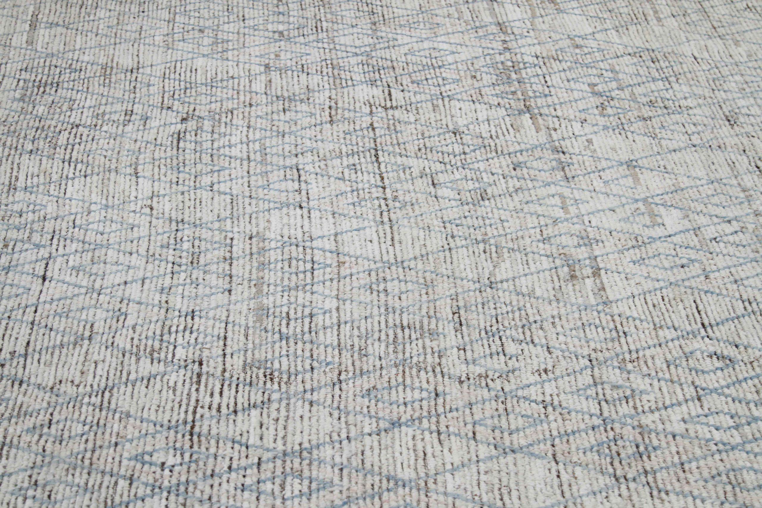 Afghano Tappeti marocchini Afghanistan Circa 1990 - Lana Blu Avorio Design - 89800 in vendita