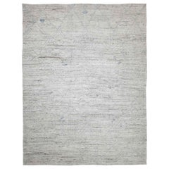 Tapis marocains d'Afghanistan datant d'environ 1990, motif bleu ivoire en laine - 89803