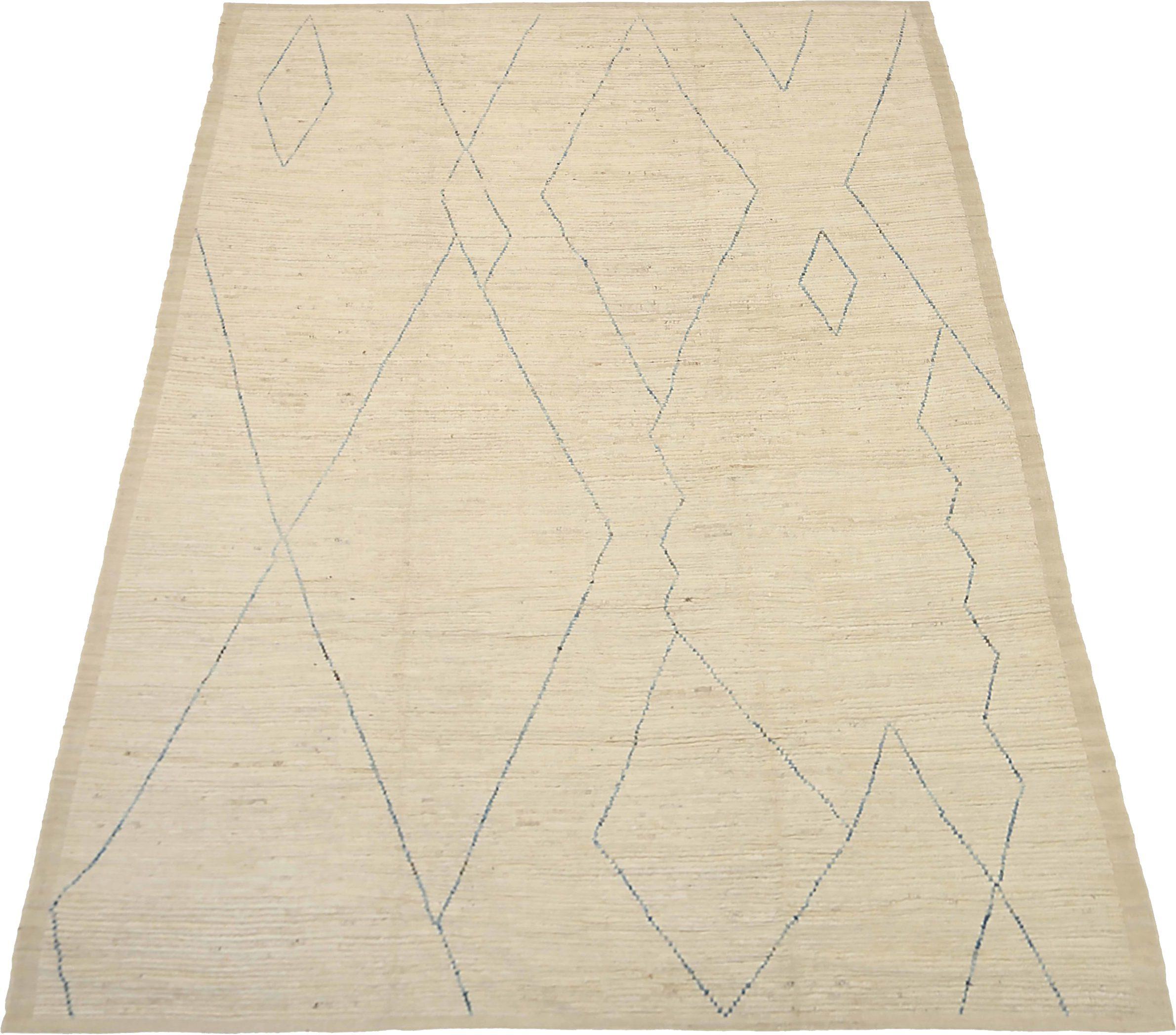 Découvrez l'élégance des tapis d'Afghanistan à motifs marocains de Circa 1990. Conçu avec de la laine et du Design/One, ce design exclusif est parfait pour mettre en valeur votre espace.