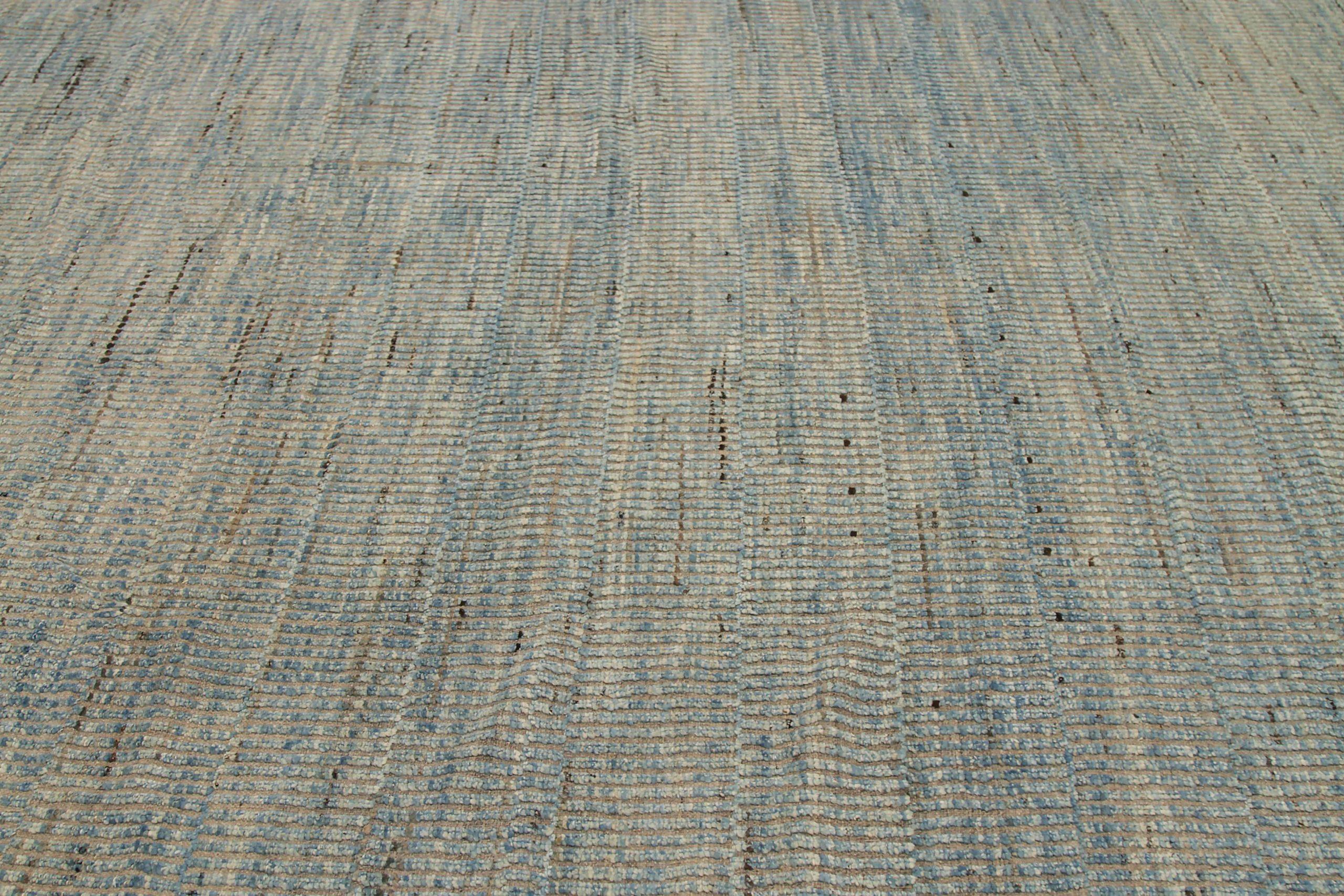 Tribal Afghanistan Moroccan Area Rugs Circa 1990 - Wool Blue Ivory Design - 92269 For Sale