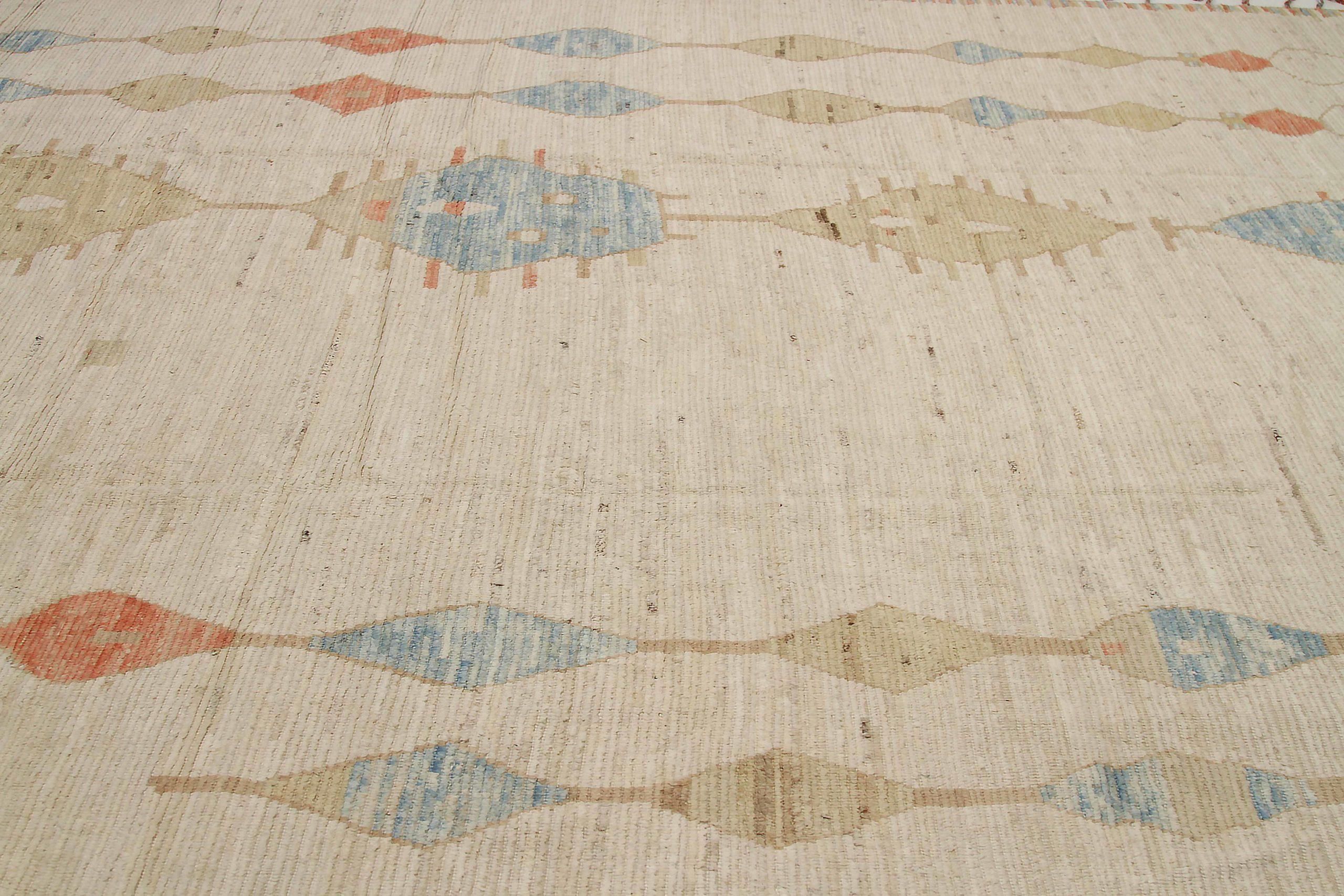 Tribale Tappeti marocchini Afghanistan Circa 1990 - Lana Blu Avorio Arancione - 92246 in vendita