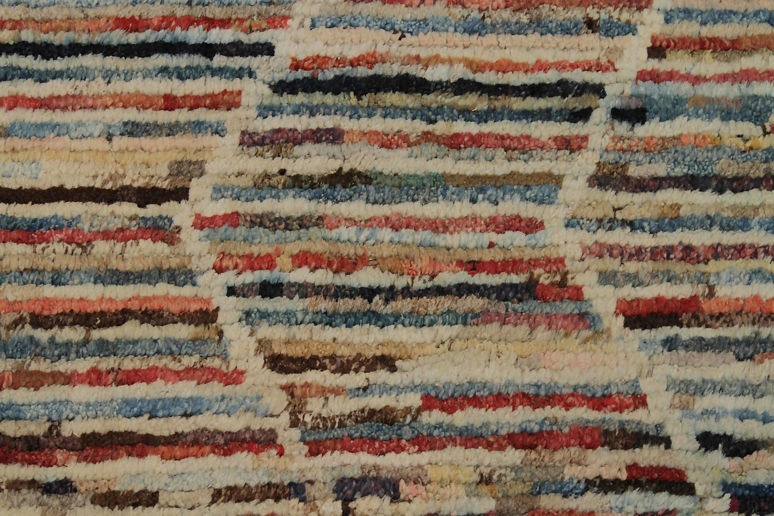 Afghanistan Moroccan Area Rugs Circa 1990 - Wool Blue Ivory Pink Design - 90562 For Sale 1