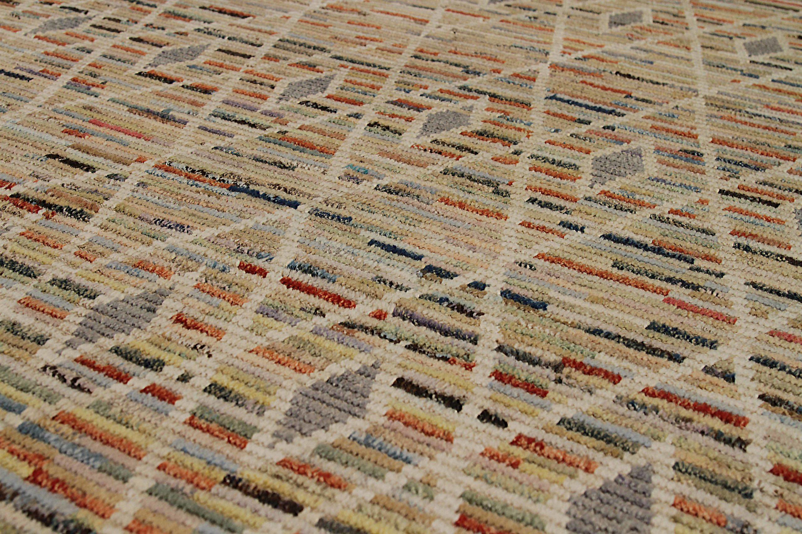 Laine Tapis marocains d'Afghanistan datant d'environ 1990 - Design en laine bleu ivoire rouge - 90397 en vente