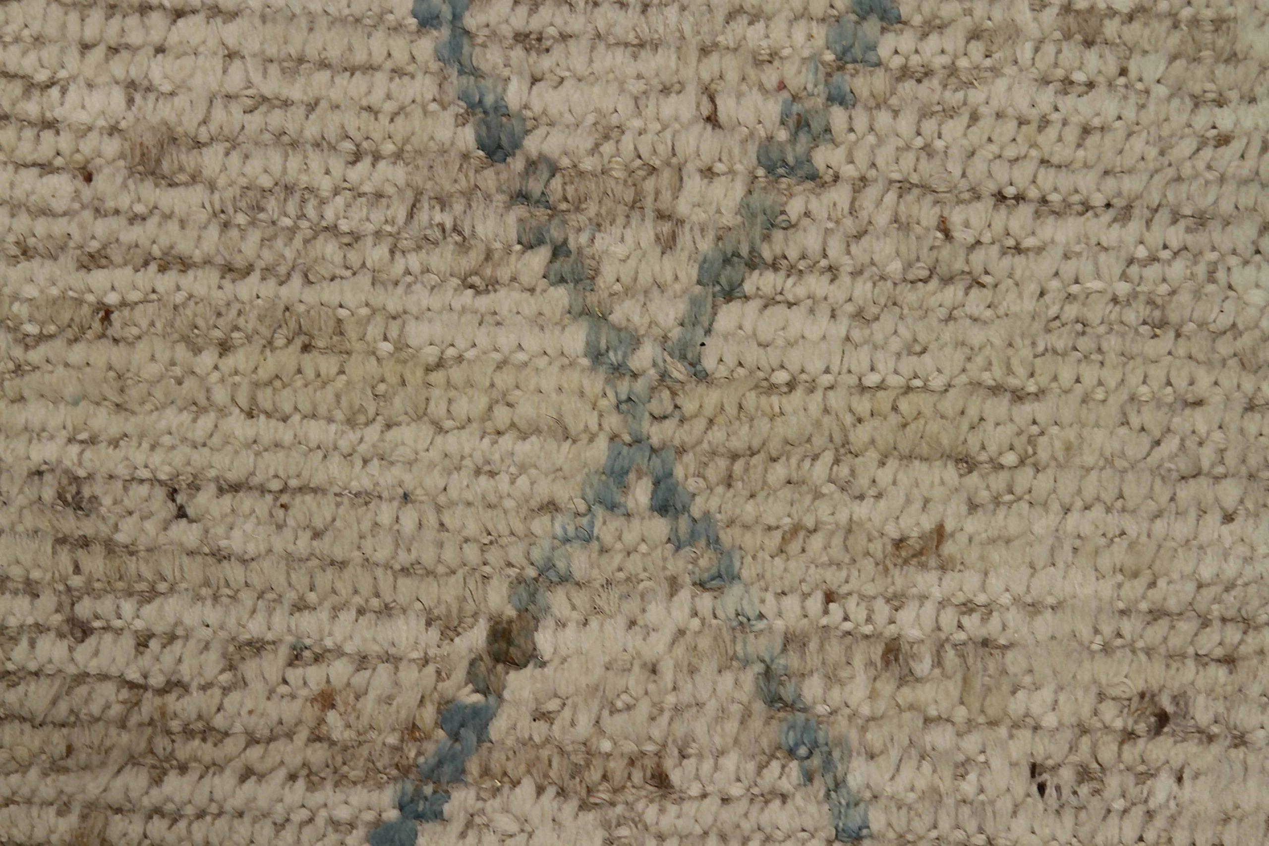 Marokkanische Afghanistan-Teppiche Circa 1990 - Wolle Blau Taupe Design - 90559 (20. Jahrhundert) im Angebot