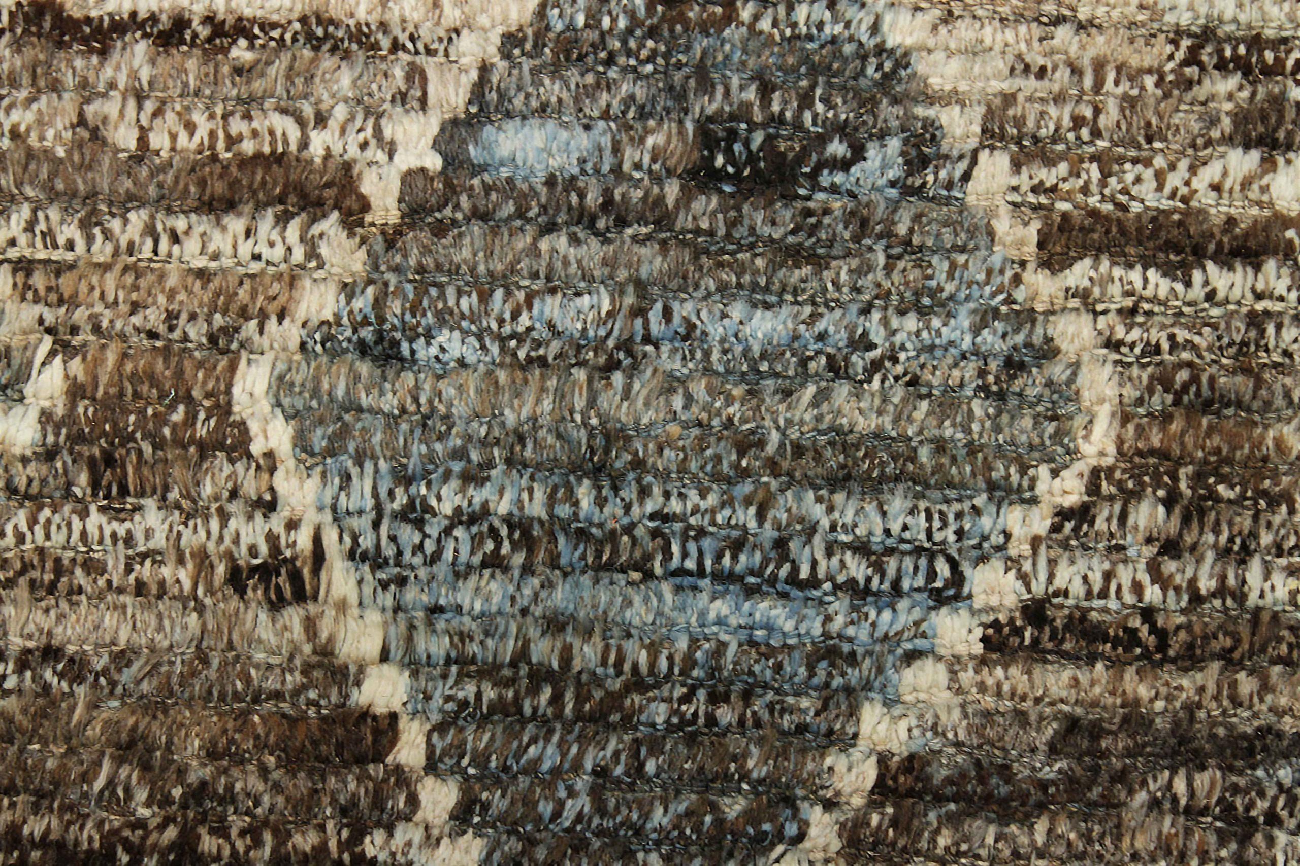 Afghanistan marokkanischen Bereich Teppiche Circa 1990 - Wolle braun grau Elfenbein Design - 90437 (20. Jahrhundert) im Angebot