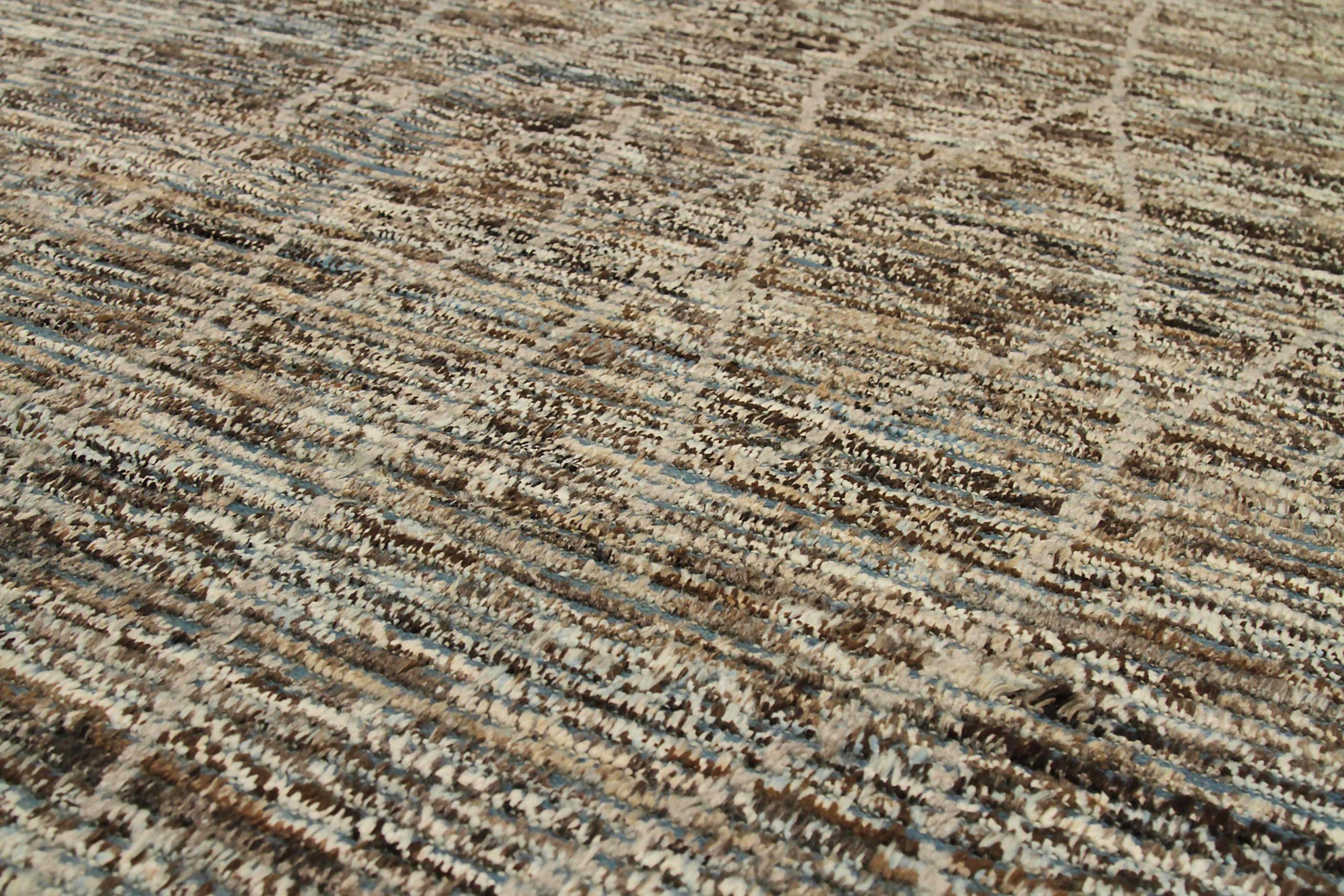 Afghano Tappeti marocchini Afghanistan Circa 1990 - Lana Marrone Grigio Avorio Design - 90466 in vendita