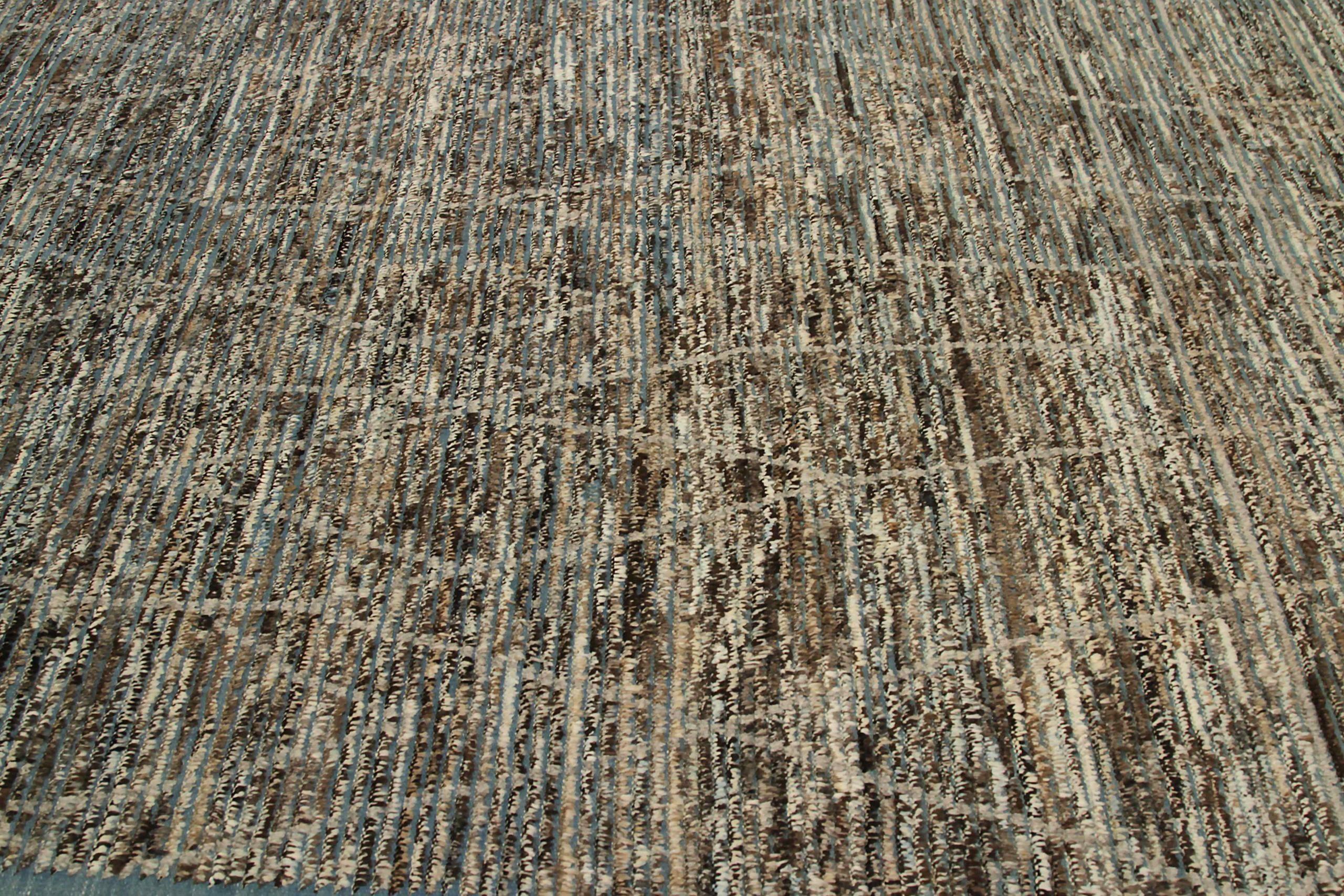 Tappeti marocchini Afghanistan Circa 1990 - Lana Marrone Grigio Avorio Design - 90466 In condizioni ottime in vendita a Dallas, TX