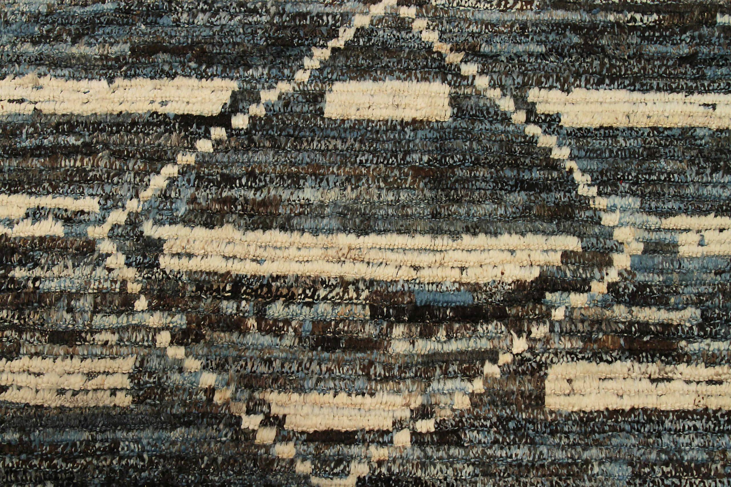 Afghanistan Moroccan Area Rugs Circa 1990 - Wool Brown Gray Ivory Design - 90495 For Sale 1