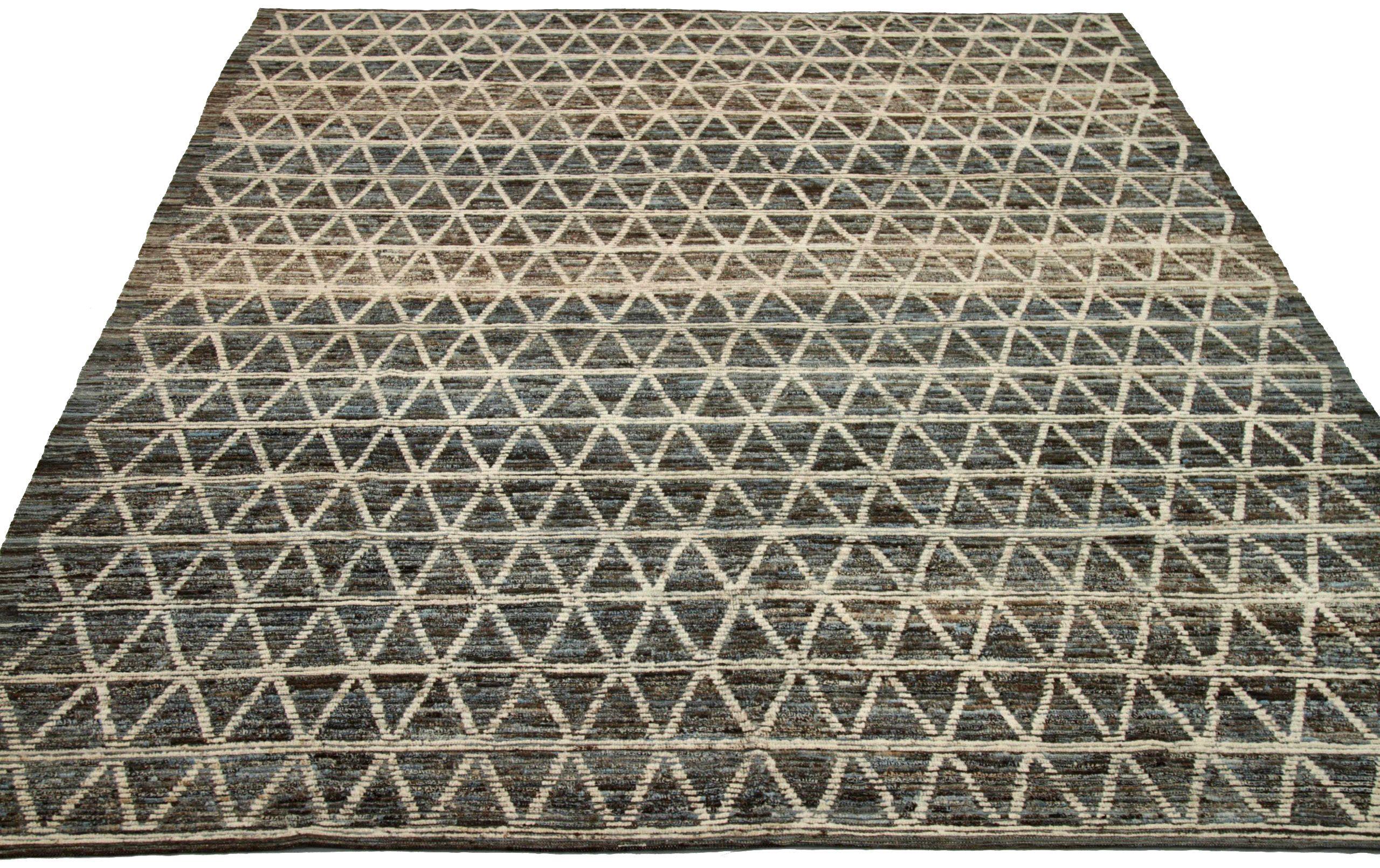 Discover the elegance of Afghanistan Moroccan featuring Area Rugs in Circa 1990. Designed with Wool and BrownGrayIvory, this exclusive design is perfect for enhancing your space.