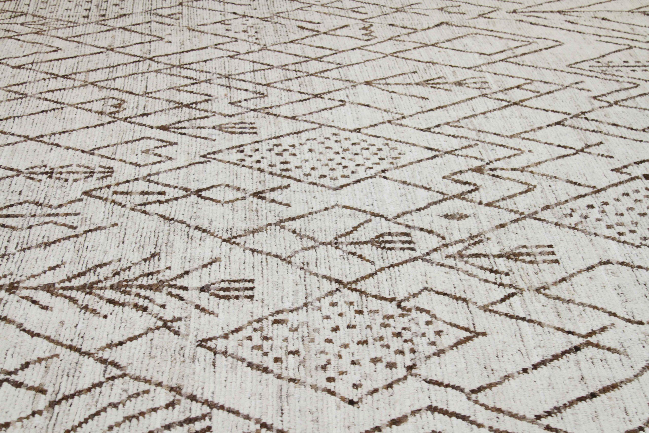 Afghano Tappeti marocchini Afghanistan Circa 1990 - Lana Marrone Avorio Design - 89802 in vendita