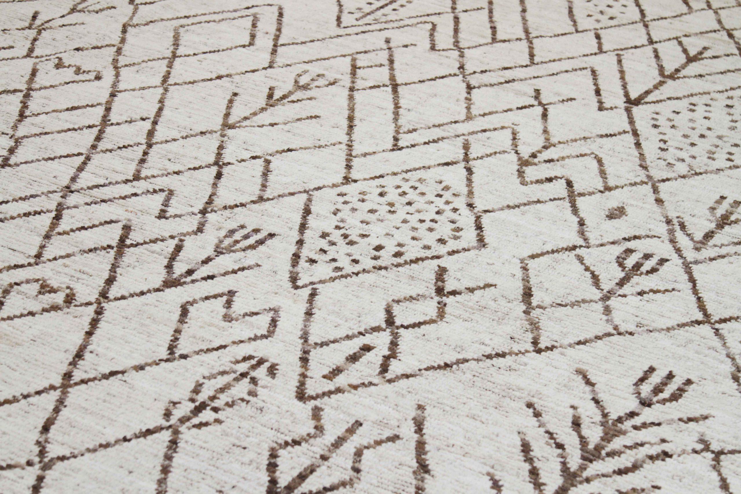 Tappeti marocchini Afghanistan Circa 1990 - Lana Marrone Avorio Design - 89802 In condizioni ottime in vendita a Dallas, TX